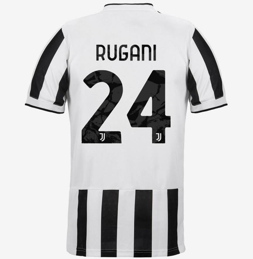 2021/22 Juventus Home Kit Soccer Jersey with RUGANI 24 printing